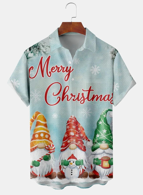Men's Christmas Funny Graphic Short Sleeve Hawaiian Shirt